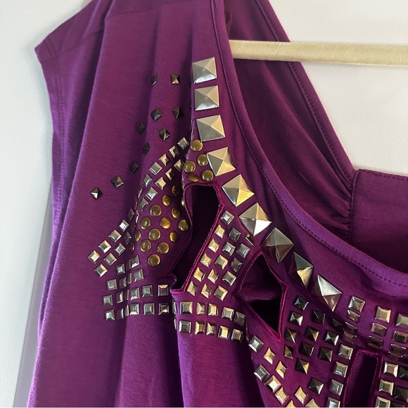 Baby Phat Purple Y2K Embellished Studded Top 1X NWT - Picture 4 of 10